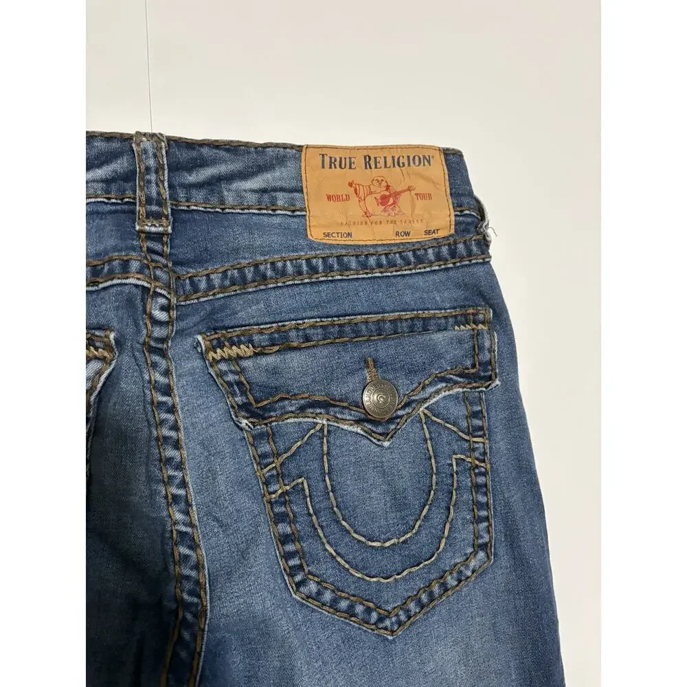 True Religion Ricky Relaxed Straight Jeans Men’s 32 Blue Flap Pocket